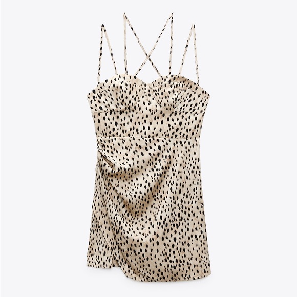 ZARA ANIMAL PRINT MINI DRESS - Picture 6 of 10